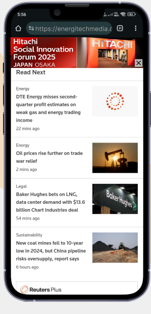 <b>Mobile sticky banner</B> for Hitachi Energy